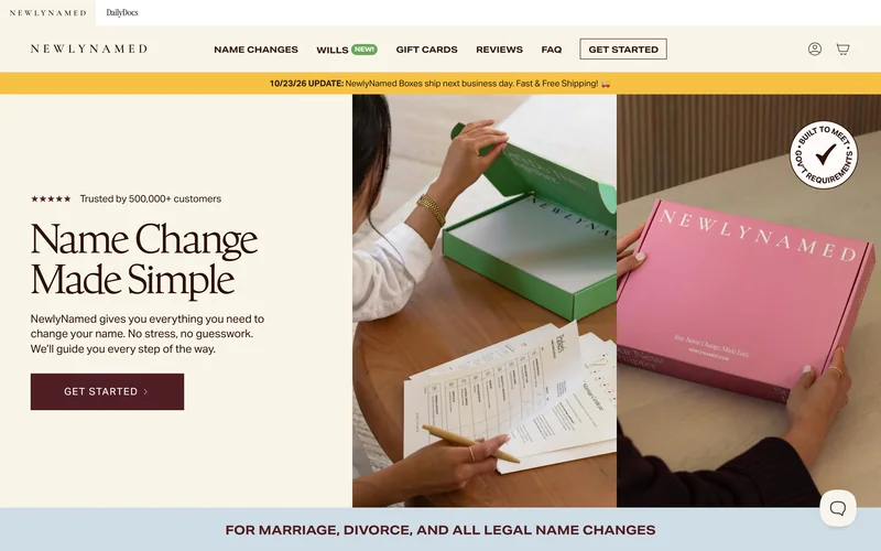 Newly Named homepage